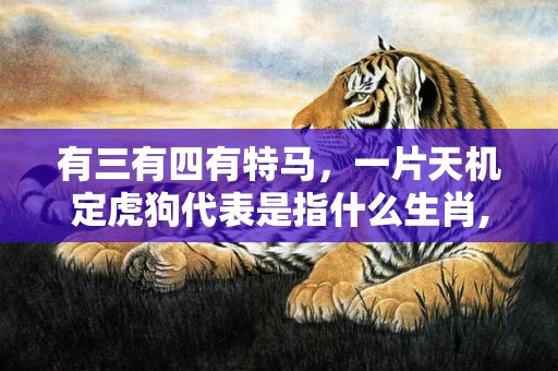 有三有四有特马，一片天机定虎狗代表是指什么生肖,答案曝光落实