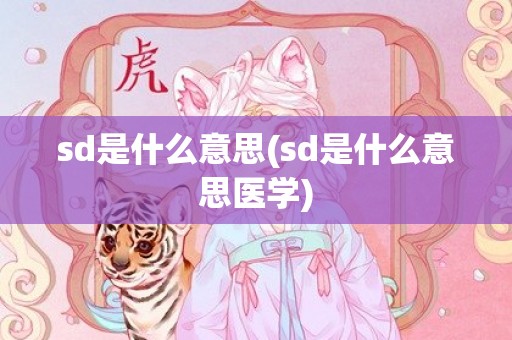 sd是什么意思(sd是什么意思医学)