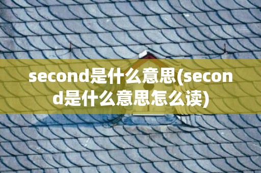 second是什么意思(second是什么意思怎么读)