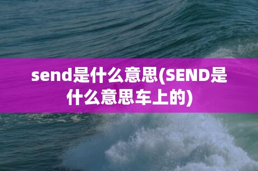 send是什么意思(SEND是什么意思车上的)