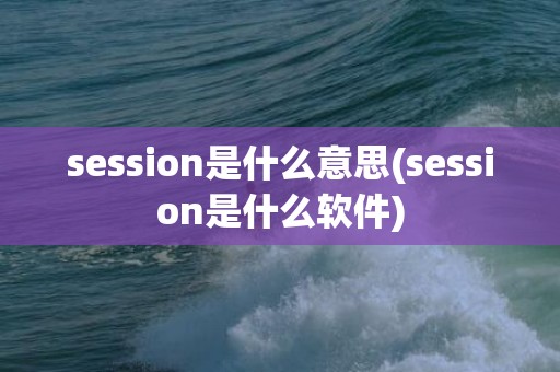 session是什么意思(session是什么软件)