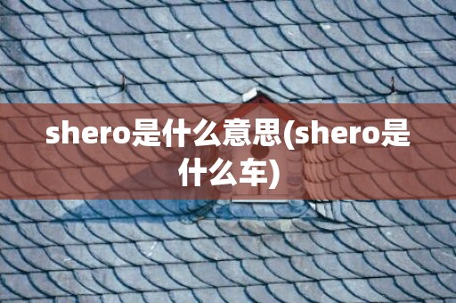 shero是什么意思(shero是什么车)