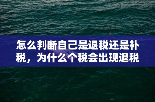 怎么判断自己是退税还是补税，为什么个税会出现退税和补税的情况