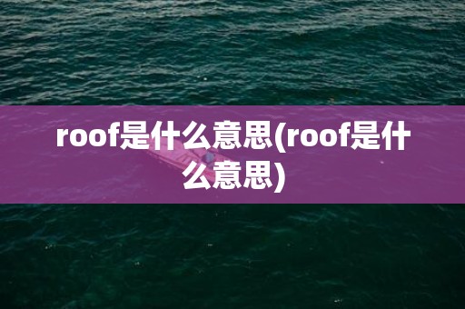 roof是什么意思(roof是什么意思)