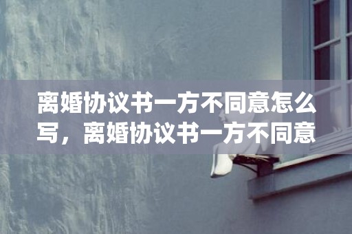 离婚协议书一方不同意怎么写，离婚协议书一方不同意有效吗(离婚协议书可以更改吗)