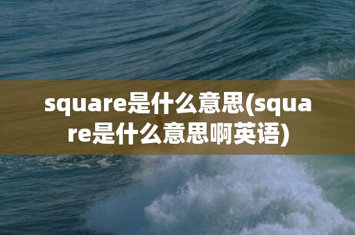 square是什么意思(square是什么意思啊英语)