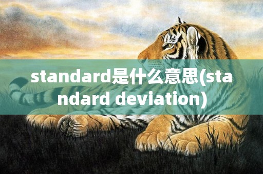 standard是什么意思(standard deviation)