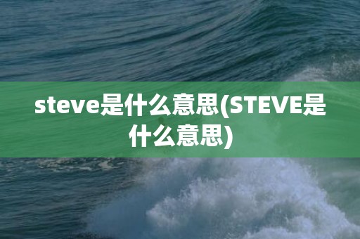 steve是什么意思(STEVE是什么意思)
