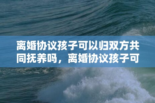 离婚协议孩子可以归双方共同抚养吗，离婚协议孩子可以共同抚养吗 共同抚养权的利弊