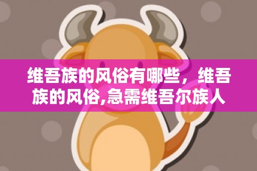 维吾族的风俗有哪些，维吾族的风俗,急需维吾尔族人风情、风俗