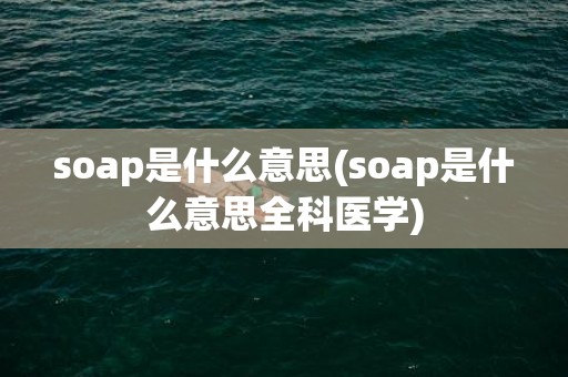 soap是什么意思(soap是什么意思全科医学)