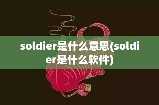 soldier是什么意思(soldier是什么软件)