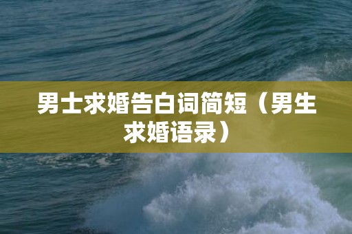 男士求婚告白词简短（男生求婚语录）