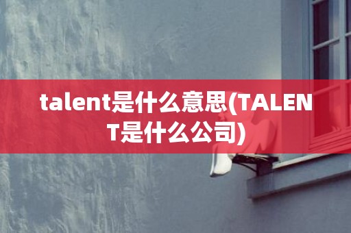talent是什么意思(TALENT是什么公司)