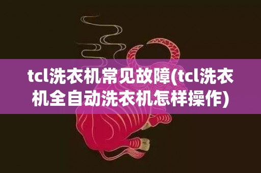 tcl洗衣机常见故障(tcl洗衣机全自动洗衣机怎样操作)