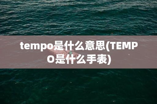 tempo是什么意思(TEMPO是什么手表)