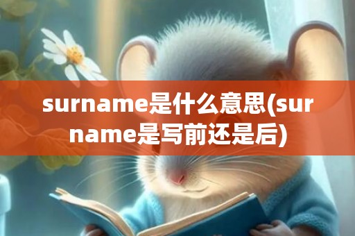 surname是什么意思(surname是写前还是后)