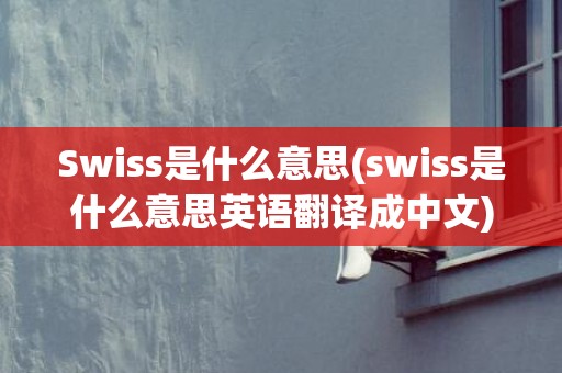 Swiss是什么意思(swiss是什么意思英语翻译成中文)