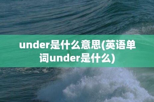 under是什么意思(英语单词under是什么)