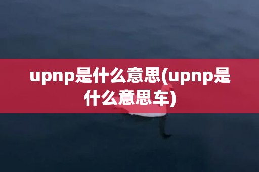 upnp是什么意思(upnp是什么意思车)