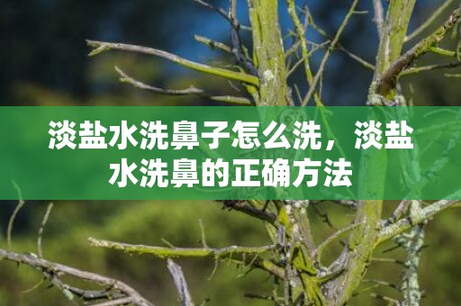 淡盐水洗鼻子怎么洗，淡盐水洗鼻的正确方法