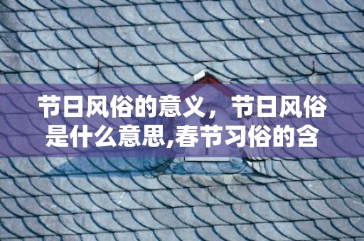 节日风俗的意义，节日风俗是什么意思,春节习俗的含义