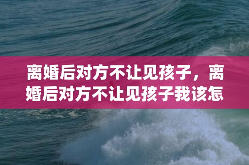 离婚后对方不让见孩子，离婚后对方不让见孩子我该怎么办(离婚后对方不给抚养费多久能起诉)