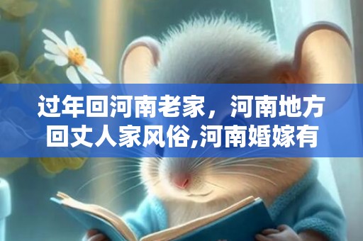 过年回河南老家，河南地方回丈人家风俗,河南婚嫁有哪些习俗？