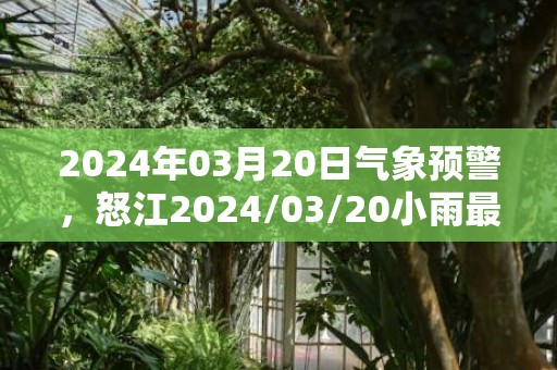 2024年03月20日气象预警，怒江2024/03/20小雨最高气温26度