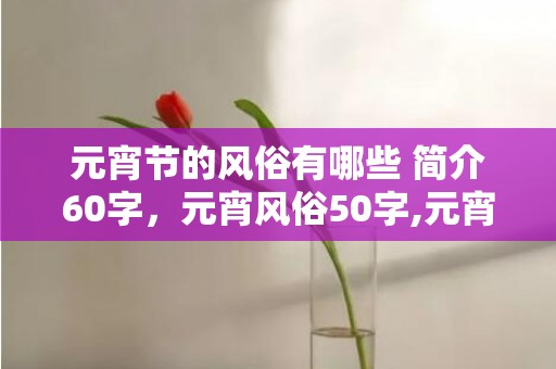 元宵节的风俗有哪些 简介60字，元宵风俗50字,元宵节简介50字？