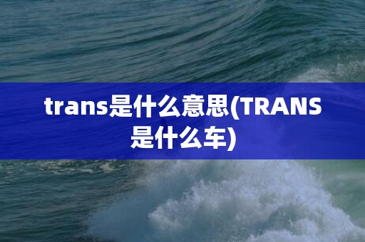 trans是什么意思(TRANS是什么车)