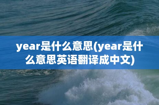 year是什么意思(year是什么意思英语翻译成中文)