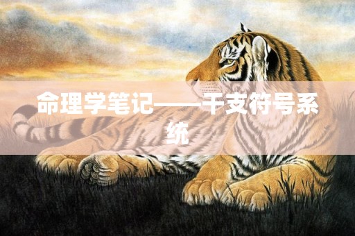 命理学笔记——干支符号系统