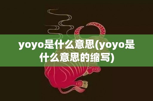 yoyo是什么意思(yoyo是什么意思的缩写)