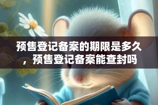 预售登记备案的期限是多久，预售登记备案能查封吗