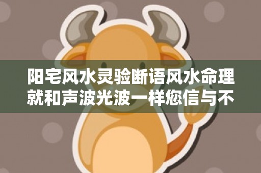 阳宅风水灵验断语风水命理就和声波光波一样您信与不信都存在