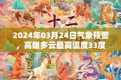 2024年03月24日气象预警，高雄多云最高温度33度