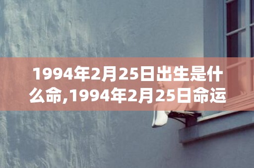 1994年2月25日出生是什么命,1994年2月25日命运怎么样(1994年2月23号阴历是多少)