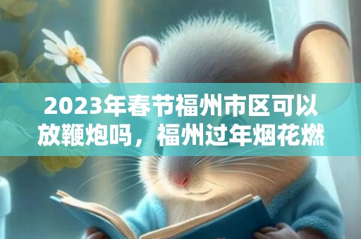 2023年春节福州市区可以放鞭炮吗，福州过年烟花燃放规定有哪些