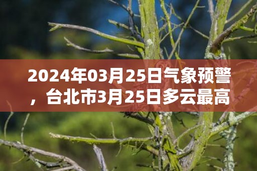 2024年03月25日气象预警，台北市3月25日多云最高气温28℃