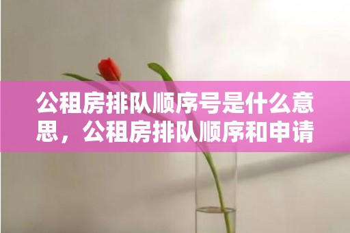 公租房排队顺序号是什么意思，公租房排队顺序和申请时间有关系吗