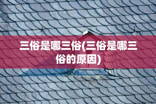 三俗是哪三俗(三俗是哪三俗的原因)