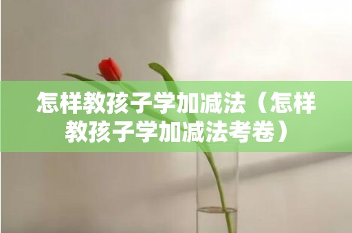怎样教孩子学加减法（怎样教孩子学加减法考卷）
