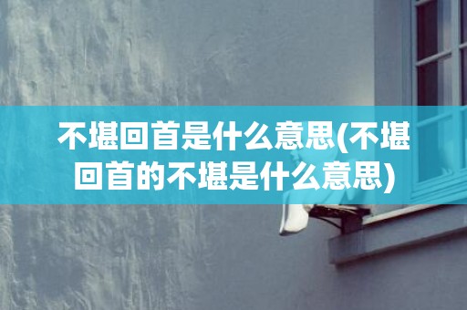 不堪回首是什么意思(不堪回首的不堪是什么意思)