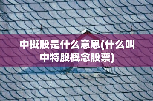 中概股是什么意思(什么叫中特股概念股票)