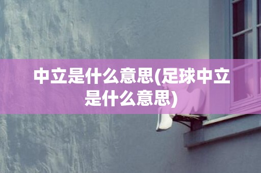 中立是什么意思(足球中立是什么意思)