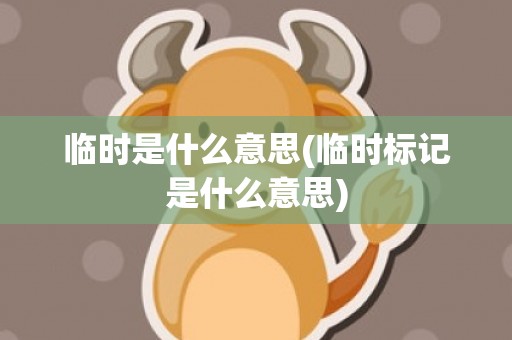 临时是什么意思(临时标记是什么意思)