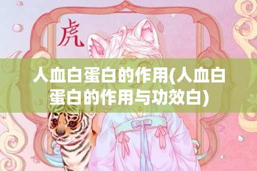 人血白蛋白的作用(人血白蛋白的作用与功效白)