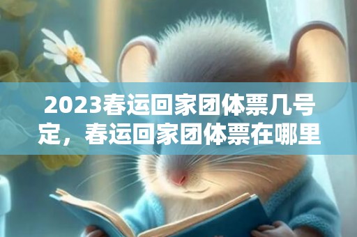 2023春运回家团体票几号定，春运回家团体票在哪里买便宜