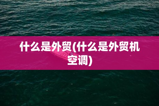 什么是外贸(什么是外贸机空调)